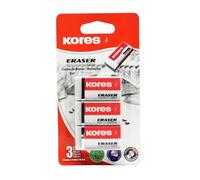 Kores 40311 - Juego de 3 ke-30 gomas PVC 40 x 21 x 10 mm blanco