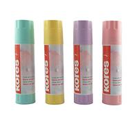 Kores - Barras de pegamento pastel, adhesivo de sujeción fuerte, pegamento seguro y no tóxico para manualidades y manualidades, suministros escolares y de oficina, paquete de 12 unidades de 20 g,