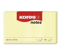 Kores - Bloc de notas adhesivas (125 x 75 mm, 12 bloques, 100 notas), color amarillo