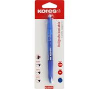 Kores - Bolígrafo Borrable Azul BG5, Tinta Gel, Punta 0,7mm, Retráctil, Grip Ergonómico, No Mancha, No Daña Papel, No Deja Restos de Goma, Perfecto Material Escolar y de Oficina