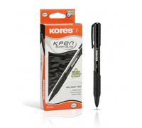 Kores - Bolígrafo con punta retráctil y clip (K6, F, 12 unidades), color negro