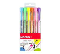 Kores - Bolígrafos de gel neón K11, 0,8 mm, forma triangular ergonómica, punta cromada, tinta de gel, suministros de vuelta a la escuela, manualidades y bolígrafos de escritura, paquete múltiple de