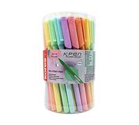 Kores - Bolígrafos de tinta azul con temática pastel - K0R-M Bolígrafos pastel, 1 mm, triangular, tinta azul semigel - Suministros de vuelta a la escuela, manualidades y bolígrafos de escritura,