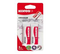 Kores KE-20 - Borrador de PVC, color blanco, 60 x 21 x 10 mm, 2 unidades