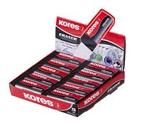 Kores KE-20 - Goma de borrar (PVC, 60 x 21 x 10 mm, 20 unidades), color negro