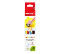 Kores Kolores - Juego de 6 lápices de colores triangulares con minas blandas (madera FSC, en estuche de cartón)
