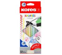 Kores - Kolores Magik: set van 12 uitwisbare verschillende kleurpotloden en rubb