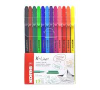 Kores Rotulador fineliner K-Liner trazo de 0,4 mm estuche de 12