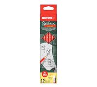 Kores - Lápices de grafito HB - Estilo matemático con mina suave, punta de borrador y tabla de multiplicar - Forma triangular - Suministros de regreso a clases, lápices escolares - Paquete de 12