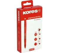 Kores - Pack 12 Bolígrafos Borrables Rojos BG5, Tinta Gel, Punta 0,7mm