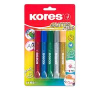 Kores Pegamento con purpurina, 10,5 ml, 5 unidades