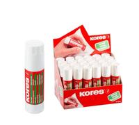 Kores Premium - Pegamento en barra (15 g, 24 unidades, sin disolventes), color blanco
