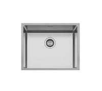 Korman Fregadero Inox Bajo Encimera 50x40 cm Ginebra | Acero Inoxidable AISI 304 | 1 Seno | Reversible Sobre/Bajo Encimera | Incluye Válvula y Sifón