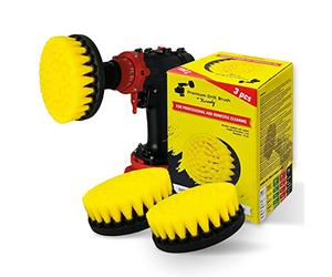 Kornely™Cepillo Premium para Taladro,Medianamente Rígido,Verde,Juego de 3 Piezas,13cm. Limpiador Profesional de Alta Potencia.No Raya las Superficies.Para Cocina,Estufa y Horno y Ollas Sucias Limpieza