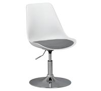 KORSIKA | Silla giratoria para comedor, color blanco/gris | Silla giratoria