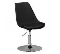 KORSIKA | Silla giratoria para comedor, tapizada en cuero sintético, color negro