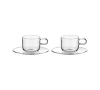 Kosta Boda Taza con plato Viva 30 cl pack de 2 Transparente