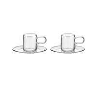 Kosta Boda Taza de espresso con platillo Viva 8 cl pack de 2 Transparente