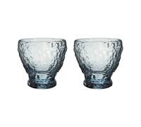 Kosta Boda Vaso de vidrio circular Moss 33 cl. 2-pack Azul