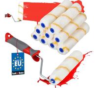 KOTARBAU® 10 x Rodillos de Pintura de Hilo Amarillo, 160 mm, Rodillo de Pintar con Mango de Goma, Rodillos para Paredes y techos, Rodillo antigoteo, Rodillo Pintura, Juego de 10 Rodillos de Pintar