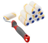 KOTARBAU® 10 x Rodillos de Pintura de Hilo Amarillo, 70 mm, Rodillo de Pintar con Mango de Goma, Rodillos para Paredes y techos, Rodillo antigoteo, Rodillo Pintura, Juego de 10 Rodillos de Pintar