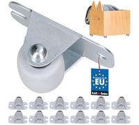 KOTARBAU® 12 Ruedas de goma de Ø 22mm con placa de montaje de acero, Ruedas fijas unidireccionales, Aptas para todos los suelos, Rueda para muebles, equipos, estanterías, Movimiento suave, 12 UNIDADES