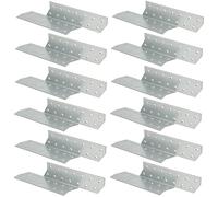 KOTARBAU® 12 x Escuadras asimétricas 210 x 40 mm, Conectores de vigas de acero, Escuadra asimétrica derecha, Conectores para madera, Escuadras para unión de madera, Escuadra de refuerzo, 12 uds