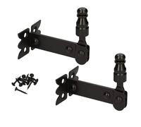 KOTARBAU® 2 Retenedores para contraventanas con Cabeza giratoria, 68 mm, Acero en Acabado en Negro, Rústico, Tope contraventana para atornillar, Sujeta Puertas, 2 Unidades