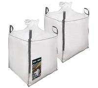 KOTARBAU® 2 sacos grandes de 90 x 90 x 90 cm para jardín, delantal estable y embudo de salida de 500 kg, polipropileno, para cargas pesadas, bolsas de residuos de jardín, bolsas de basura, bolsas de