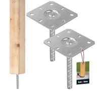 KOTARBAU® 2 uds Soporte para Poste - Acero Galvanizado - 130x130x200 mm - Plata - Pie de Pilar - Anclaje para Poste de Madera - Soportes para Pérgola - Resistente a la Corrosión - Fácil Instalación