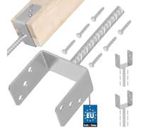 KOTARBAU® 2 uds Soporte para Poste - Pie de Pilar - Acero Galvanizado - 121 mm - Plata - Anclaje Madera - Base para Poste - de Madera - Resistente a la Corrosión - Fácil Montaje