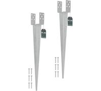 KOTARBAU® 2 uds. Soporte Poste Madera - 0-160 mm - Acero Galvanizado - 70 cm - Plata - Soporte para Poste Regulable - Anclaje para Enterrar - Pie de Pilar
