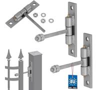 KOTARBAU® 2 x Bisagras de Perno Ajustable Ø 10 mm, Bisagra con Soporte de Tornillo, Bisagra para Puertas para atornillar, Herrajes para Puertas Ajustables, Bisagra Ajustable para portones, 2 uds