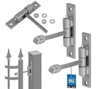 KOTARBAU® 2 x Bisagras de Perno Ajustable Ø 12 mm, Bisagra con Soporte de Tornillo, Bisagra para Puertas para atornillar, Herrajes para Puertas Ajustables, Bisagra Ajustable para portones, 2 uds