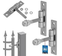 KOTARBAU® 2 x Bisagras de Perno Ajustable Ø 16 mm, Bisagra con Soporte de Tornillo, Bisagra para Puertas para atornillar, Herrajes para Puertas Ajustables, Bisagra Ajustable para portones, 2 uds