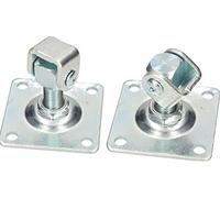 KOTARBAU® 2 x Bisagras Regulables con Rosca para Regular y Placa para Fijar, Bisagra M20, Bisagras Ajustables de Acero Inoxidable, Bisagra para cancelas, Bisagra con Placa y Perno roscado M20
