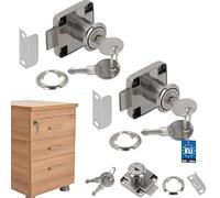 KOTARBAU® 2 x Cerraduras para Muebles, 40x40 mm, Cerradura de Armario con 2 Llaves, Cerradura de Leva, Cerradura de gabinete, buzón, taquillas, cajones, Cerradura de Seguridad con Cilindro, 2 uds