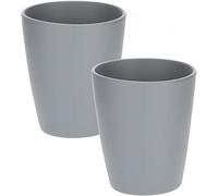 KOTARBAU® 2 x Macetero de cerámica para orquídeas H 150 mm, Maceta de Cerámica, Tiesto de Flores y Plantas, Maceta Gris Mate, Tiesto de cerámica esmaltada