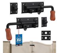 KOTARBAU® 2 x Pestillo de Puerta 280 mm Derecho y Izquierdo, Pestillo con Pasador Deslizante, Pestillo de Acero con Ojal para candado, Cerrojo de Seguridad para Puertas de Garaje, portones, Negro, 2