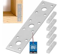 KOTARBAU® 25 Placas Perforadas, 145 x 40 mm, Conector Plano en Acero Inoxidable, Soporte de fijación, Pletina de Acero para unir Piezas o Reparar Muebles, Placa de Montaje, 25 Unidades