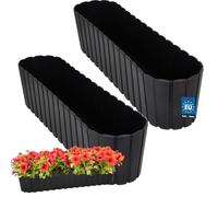KOTARBAU® 2uds. Maceta - Jardineras Exterior - Macetero - Plástico - 60 x 14 x 13 cm - Antracita - Maceta Rectangular - Jardinera Balcón - Macetero Grande - Decoración Rústica