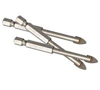 KOTARBAU® 3 x Broca para taladrar Vidrio y Azulejos de cerámica, 6 mm, Punta de carburo de tungsteno en Forma de Diamante, Broca para Cristal, Vástago Hexagonal, Punta de Lanza, 3 Unidades