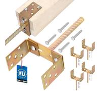 KOTARBAU® 4 piezas Soporte Para Poste - Pie de Pilar - Acero - 200 mm - para Empotrar en Hormigón - Dorado - Ajustable 0-160 mm - con Anclaje para Poste - Sujeción Galvanizada