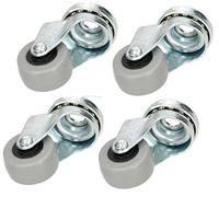 KOTARBAU® 4 Ruedas giratorias de Ø 30mm con Agujero pasante, Ruedas de Goma con rodamiento para Todos los Suelos, Rueda de Chapa de Acero para Muebles, Equipos, Gran Capacidad de Carga, 4 Unidades