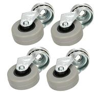 KOTARBAU® 4 Ruedas giratorias de Ø 40mm con Agujero pasante, Ruedas de Goma con rodamiento para Todos los Suelos, Rueda de Chapa de Acero para Muebles, Equipos, Gran Capacidad de Carga, 4 Unidades