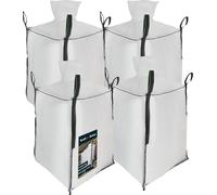 KOTARBAU® 4 Sacos Grandes 90 x 90 x 160 cm, Estables, Delantal y Embudo de 1000 kg, Polipropileno, Para Cargas Pesadas de Jardín, Bolsas de Residuos