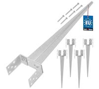 KOTARBAU® 4 uds. Soporte Poste Madera - 0-160 mm - Acero Galvanizado - 70 cm - Plata - Soporte para Poste Regulable - Anclaje para Enterrar - Pie de Pilar