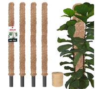 KOTARBAU® 4 uds Tutores para Plantas - Tutor Monstera - Fibra de Coco - ⌀ 3,2 x 80 cm - Marrón - Palos para Sujetar Plantas - Tutor Planta