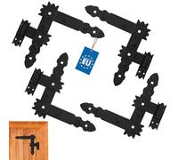 KOTARBAU® 4 x Bisagras angulares, Herraje para contraventanas, Puertas y portones, Bisagras en L 300 x 300mm, 4 Bisagras para contraventanas de Madera, Bisagras Decorativas, Pernios con goznes, Negro