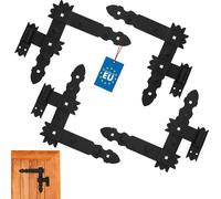 KOTARBAU® 4 x Bisagras angulares, Herraje para contraventanas, puertas y portones, Bisagras en L 300 x 50 mm, 4 Bisagras para contraventanas de madera, Bisagras decorativas, 4 x Gozne + Quicio,